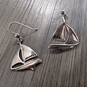 Sterling Silver Sailboat Earrings
